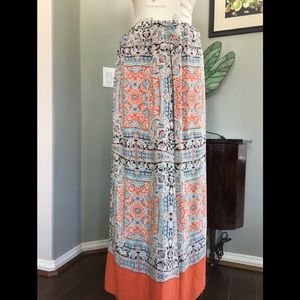 Anthropologie Silk Maxi Skirt